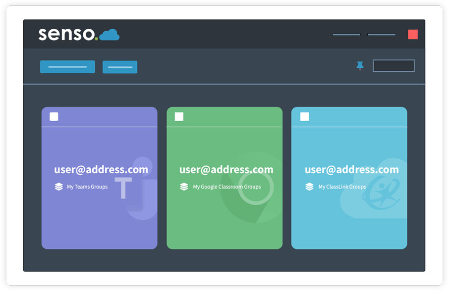 A class instructor page displaying classes grouped by Teams, Google Classroom and ClassLink